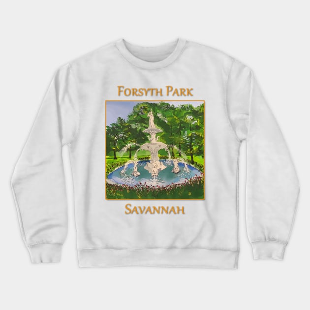 Forsyth Park in Savannah Georgia Crewneck Sweatshirt by WelshDesigns